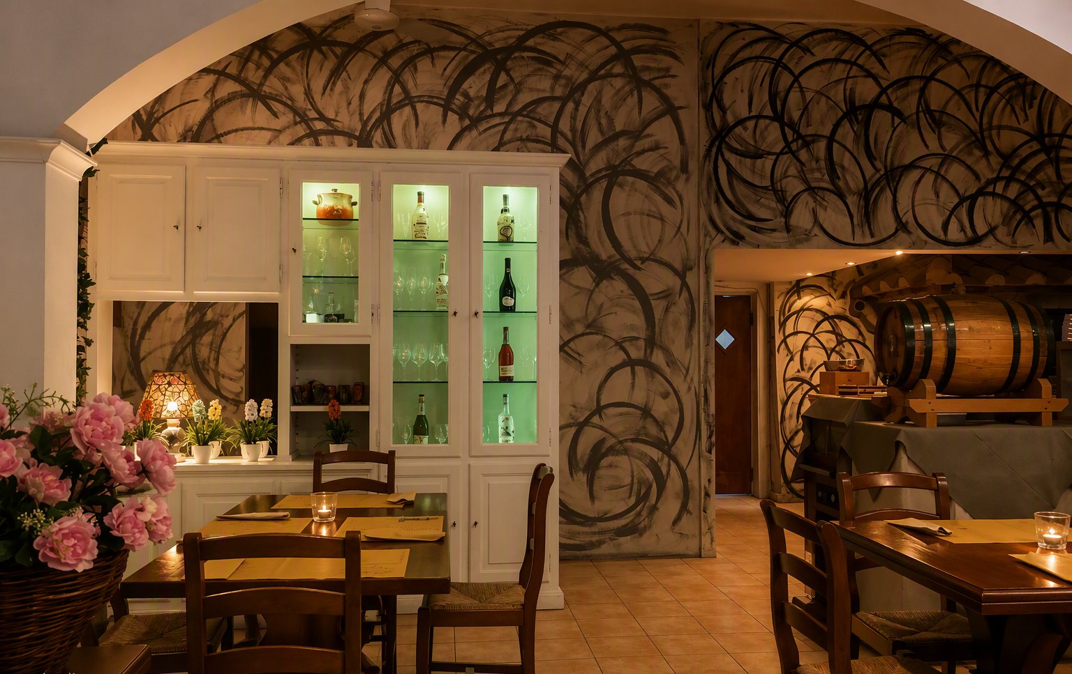 L'angolo bar con il murale