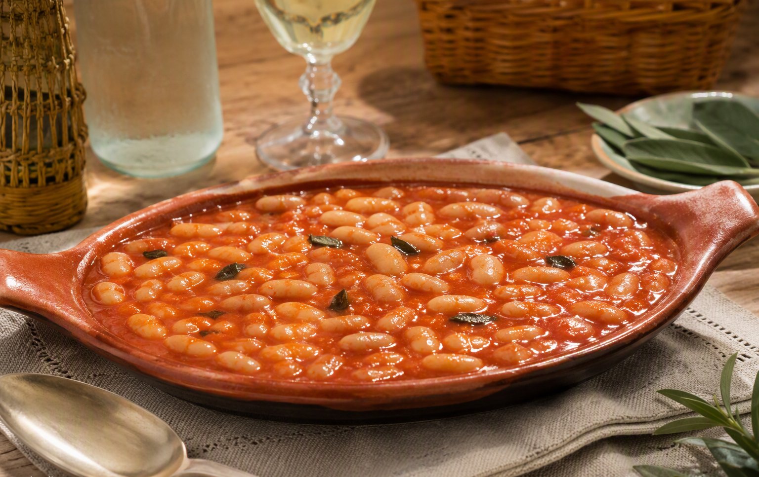 Fagioli all'uccelletto in terracotta